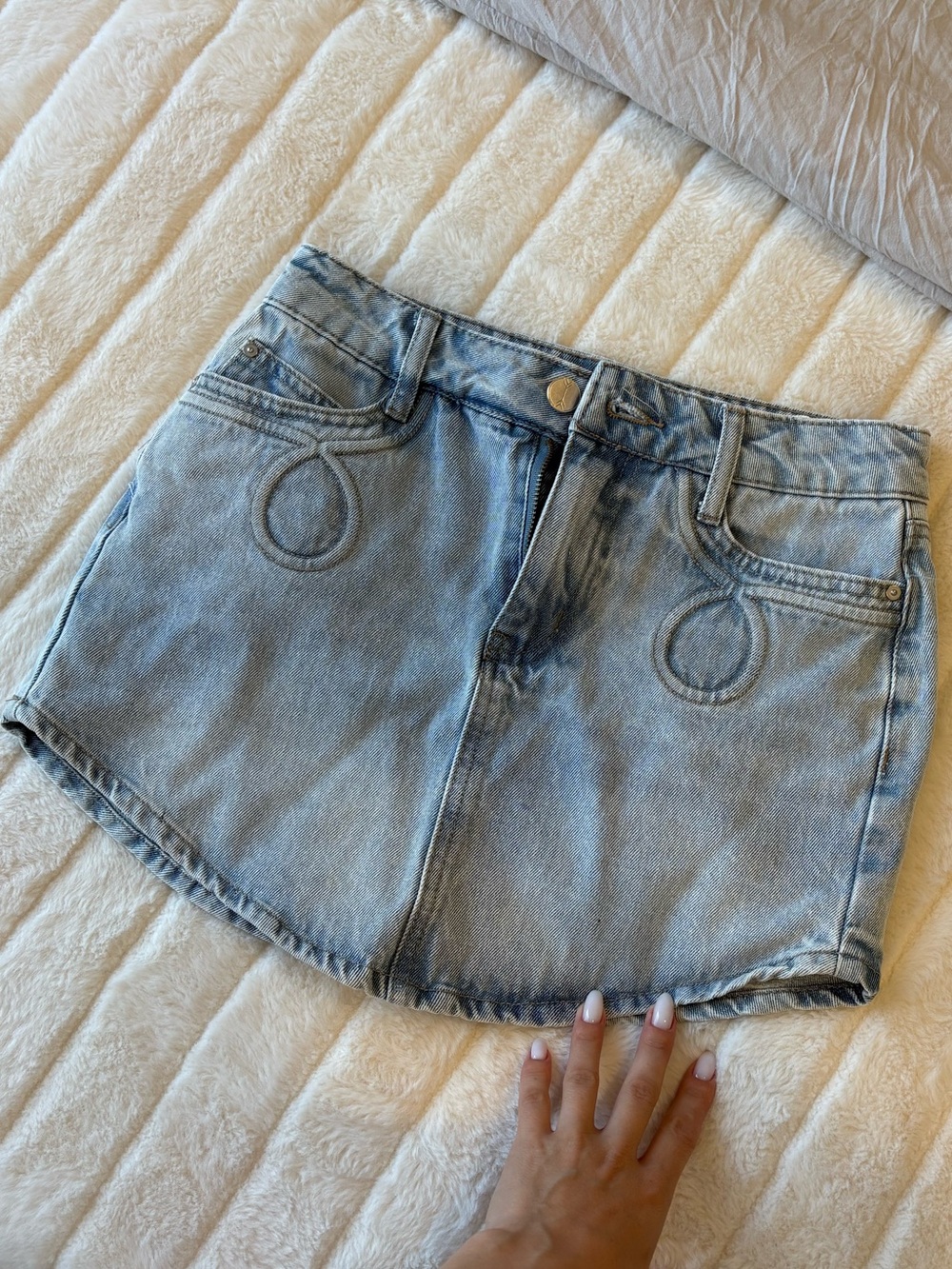 Light Blue Denim Mini Skirt